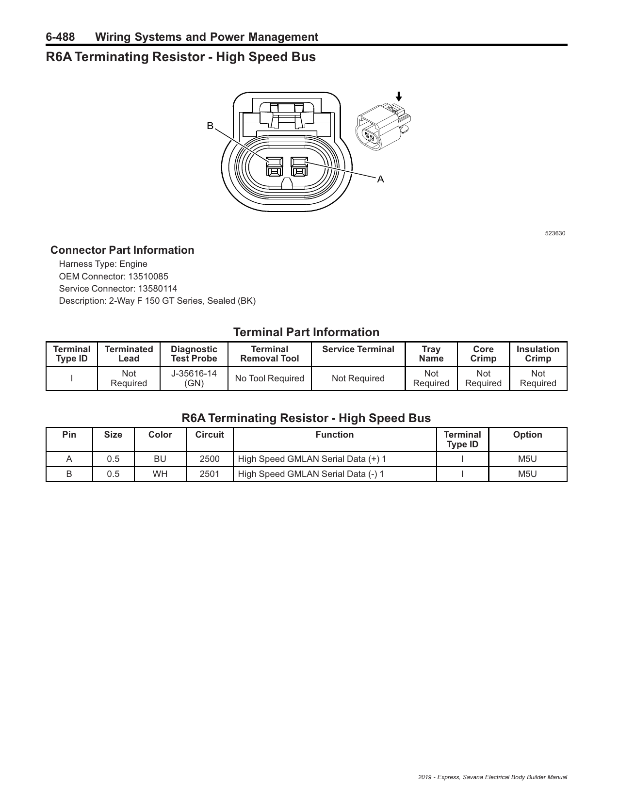 R6A Terminating Resistor connector drawing